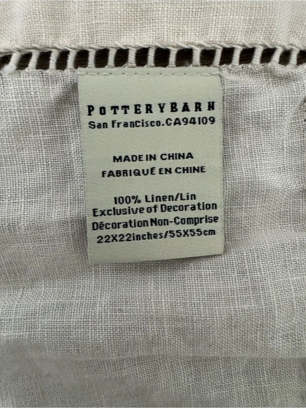 Pottery Barn Natural Linen Table Runner with Napkin Set